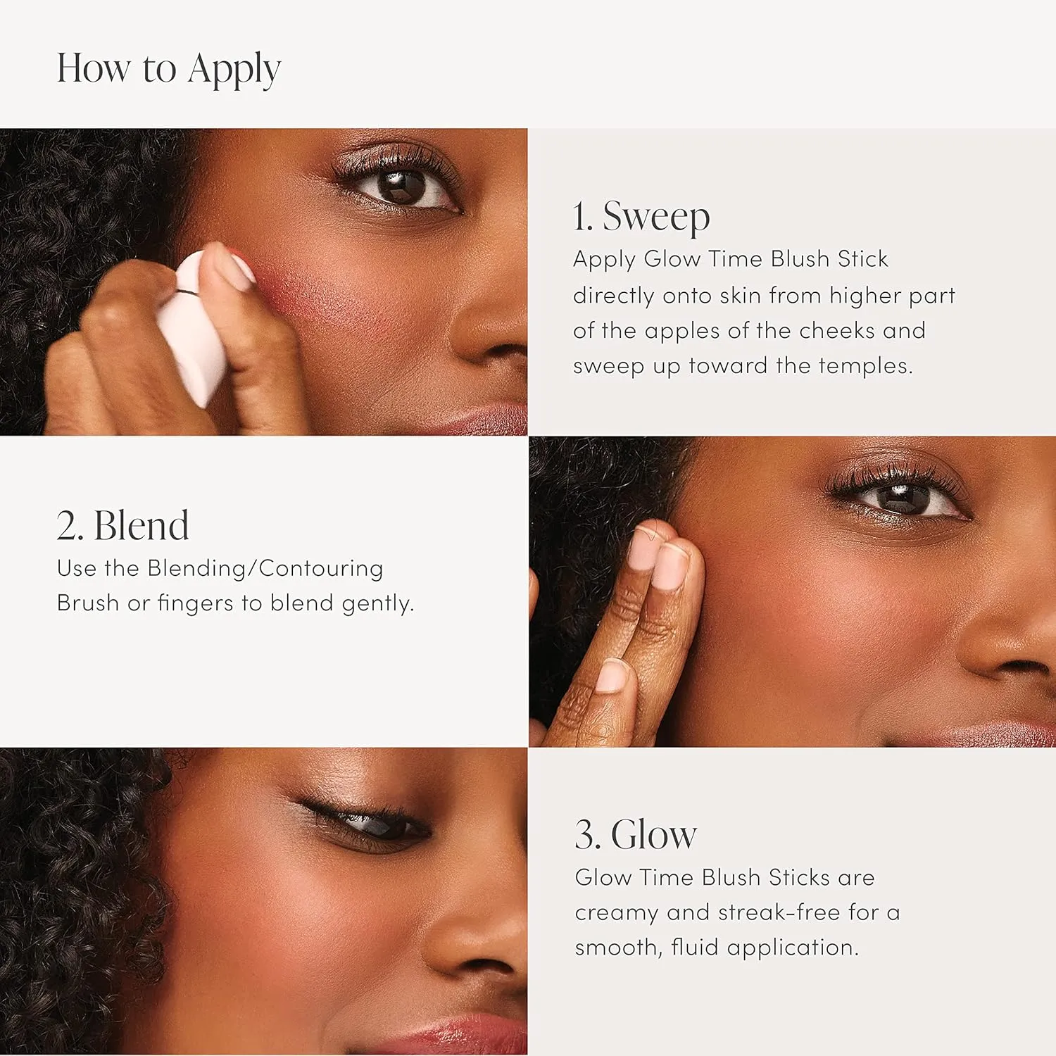 jane iredale Glow Time Blush Stick | Creamy Multitasking Makeup with Skin Nourishing Ingredients | Non-Comedogenic, Vegan & Cruelty-Free | 5 Shades