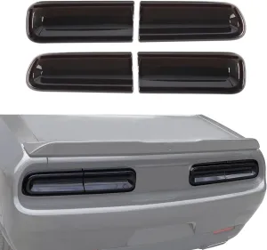 JeCar Smoked Tail Light Covers Rear Light Guards Exterior Accessories Compatible with Dodge Challenger 2015-2023