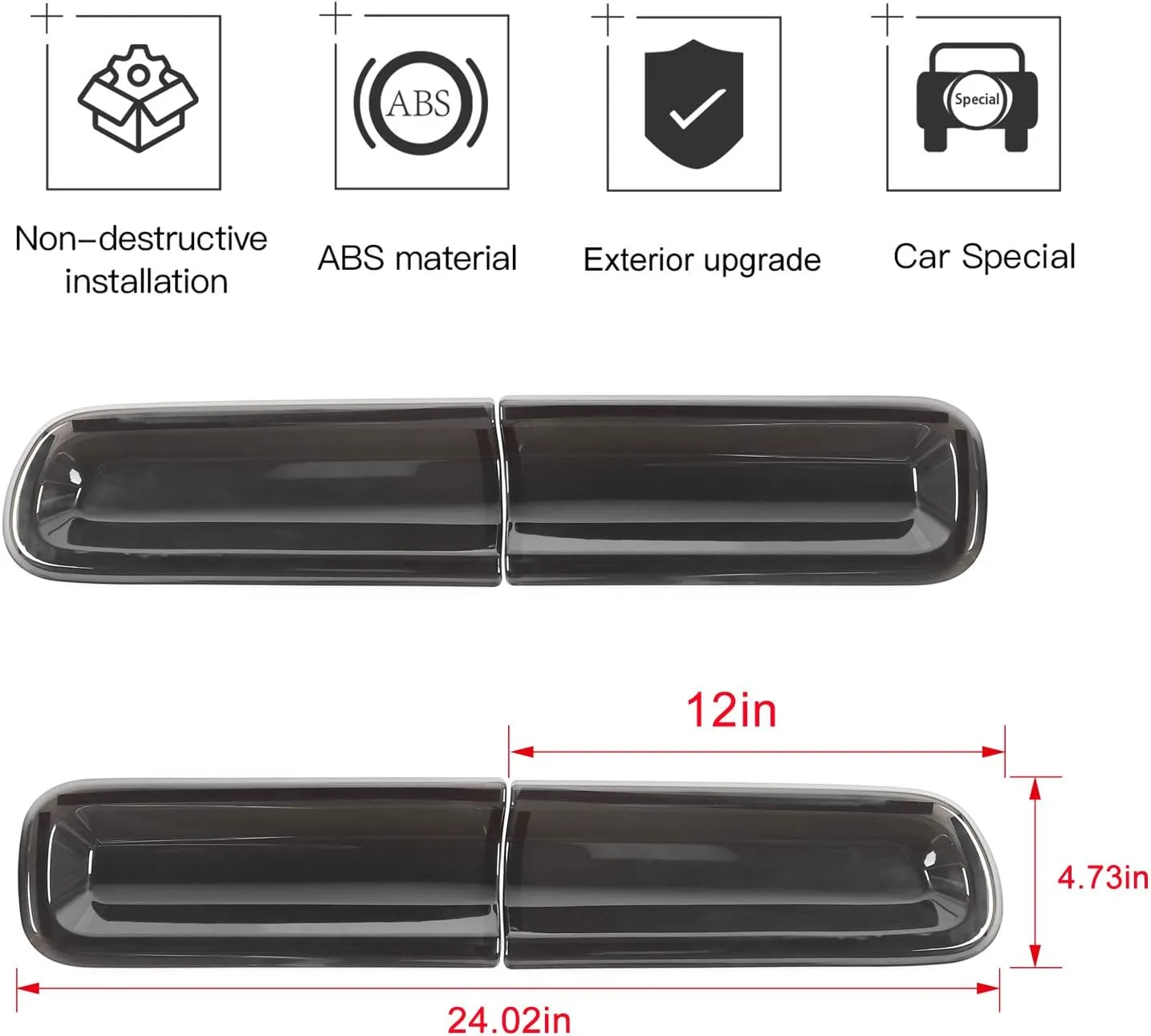 JeCar Smoked Tail Light Covers Rear Light Guards Exterior Accessories Compatible with Dodge Challenger 2015-2023