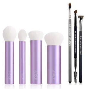 Jessup Eyebrow Makeup Brush Set Professional T326 Bundled with Face Kabuki Makeup Brushes Set T517