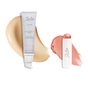 Julep Radiant Glow Duo: So Awake Snail Mucin Complexion Booster Moisturizer   Face Primer & Skip The Brush Cream-to-Powder Blush Stick in Rose Gold Makeup & Skincare Set