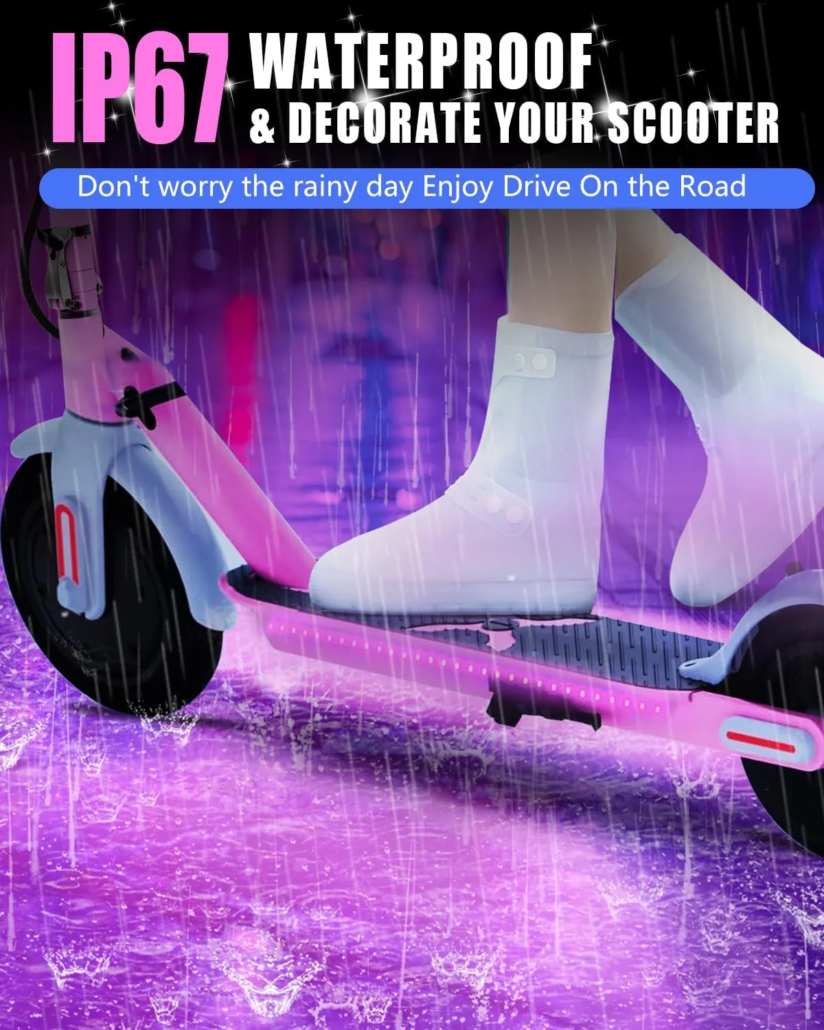 Keiurot Led Lights for Scooter Night Riding Electric Scooter LED Strip Light Led Light Strips 5V Flashing Mode for Outdoor