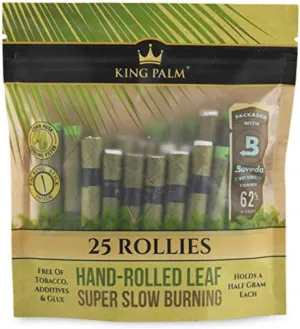 King Palms Rollie Size Cones Organic Black 25 Count (Pack of 1)