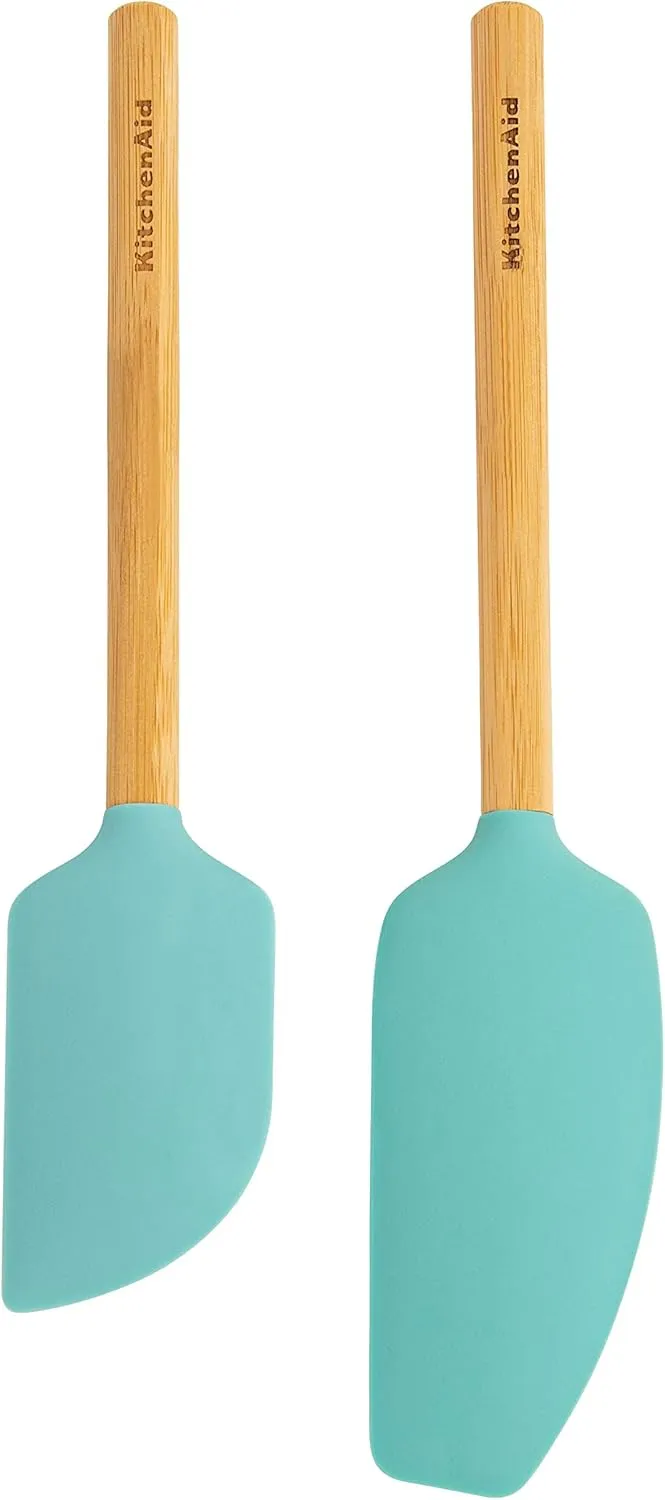 KitchenAid Bamboo Spatula Set, 2-Piece, Aqua Sky