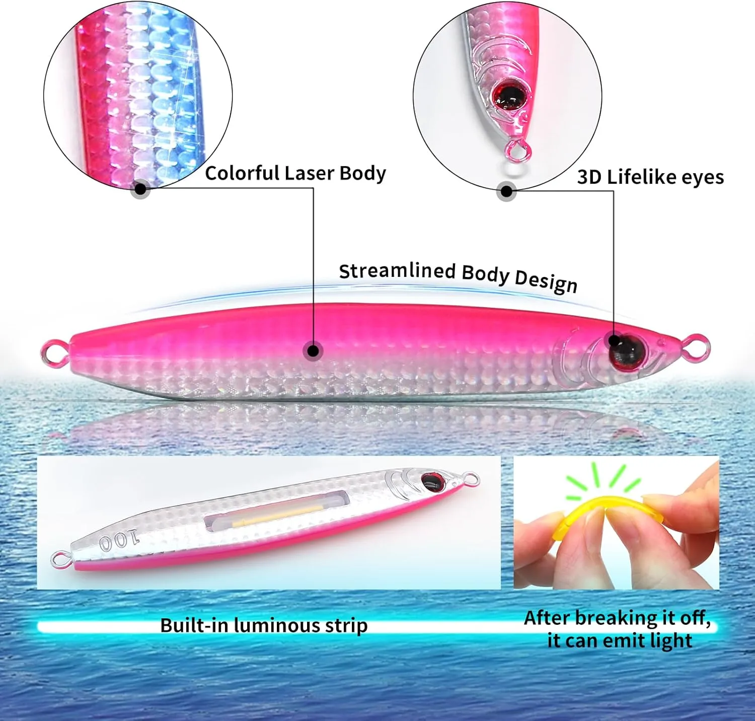 koity Saltwater Fishing Lures Slow Pitch Jigging Vertical Jig Artificial Bait Metal Jig Fishing Inshore Offshore for Tuna Bluefin Salmon Trout Striped Bass Grouper Snapper Kingfish