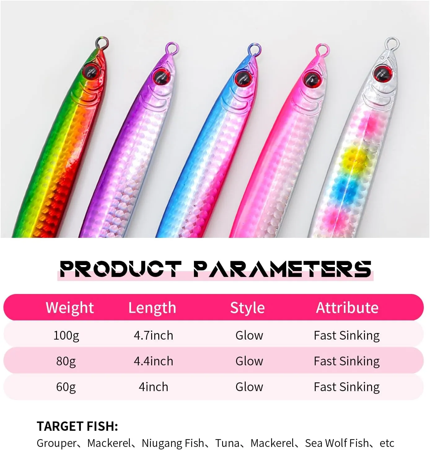 koity Saltwater Fishing Lures Slow Pitch Jigging Vertical Jig Artificial Bait Metal Jig Fishing Inshore Offshore for Tuna Bluefin Salmon Trout Striped Bass Grouper Snapper Kingfish