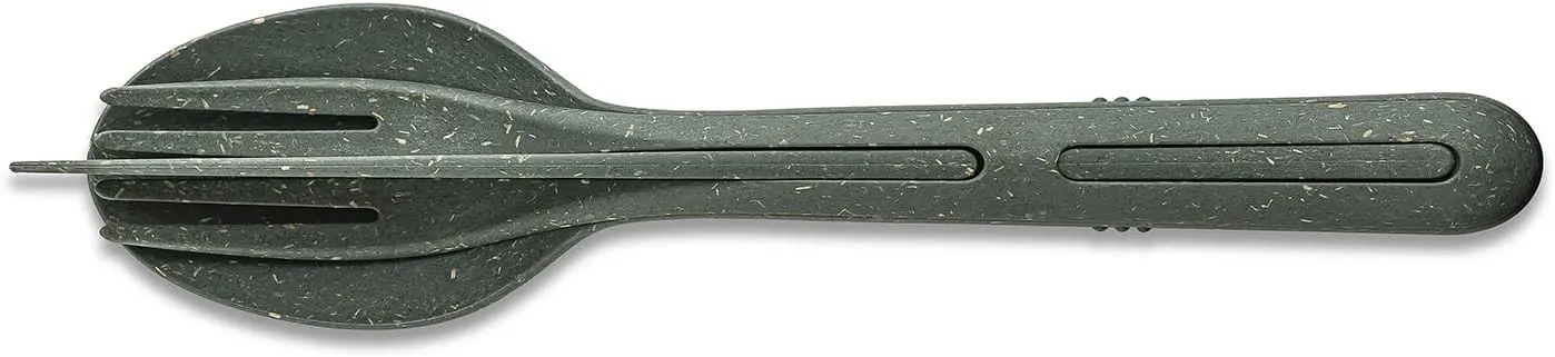 Koziol 8003701 KLIKK File Plastic, Reusable, Knife, Fork, Spoon, Outdoor, Camping, Picnic, Hiking, Vacation, Lunch to go, Cutlery Set of Three