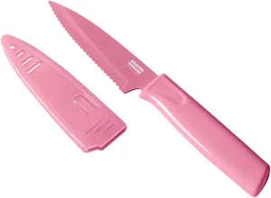 KUHN RIKON 23366 Paring Knife Colori Serrated, Bubble Gum PinkKUHN