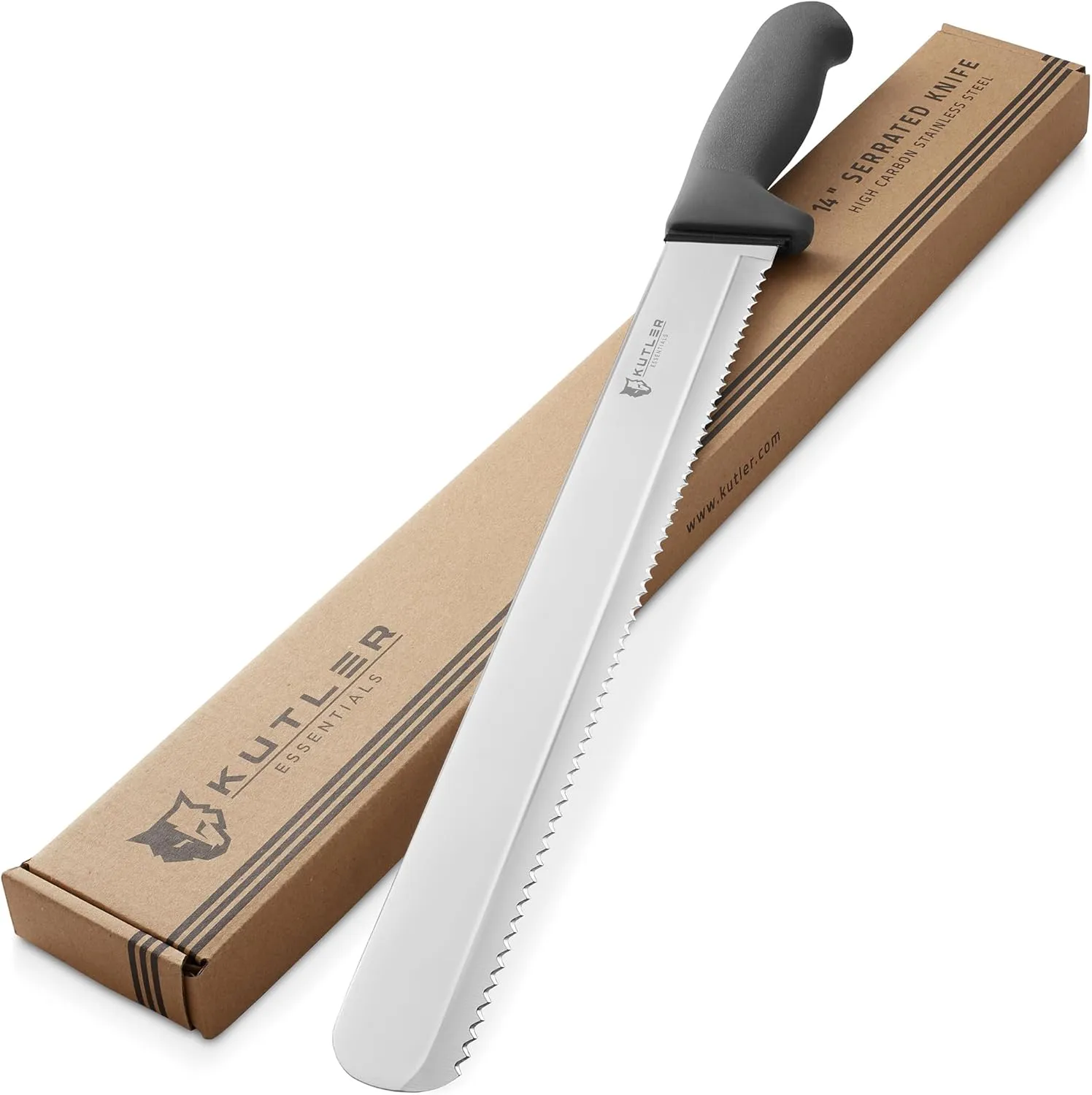 KUTLER Professional 14-Inch Bread Knife and Cake Slicer with Serrated Edge - Ultra-Sharp Stainless Steel Cutlery