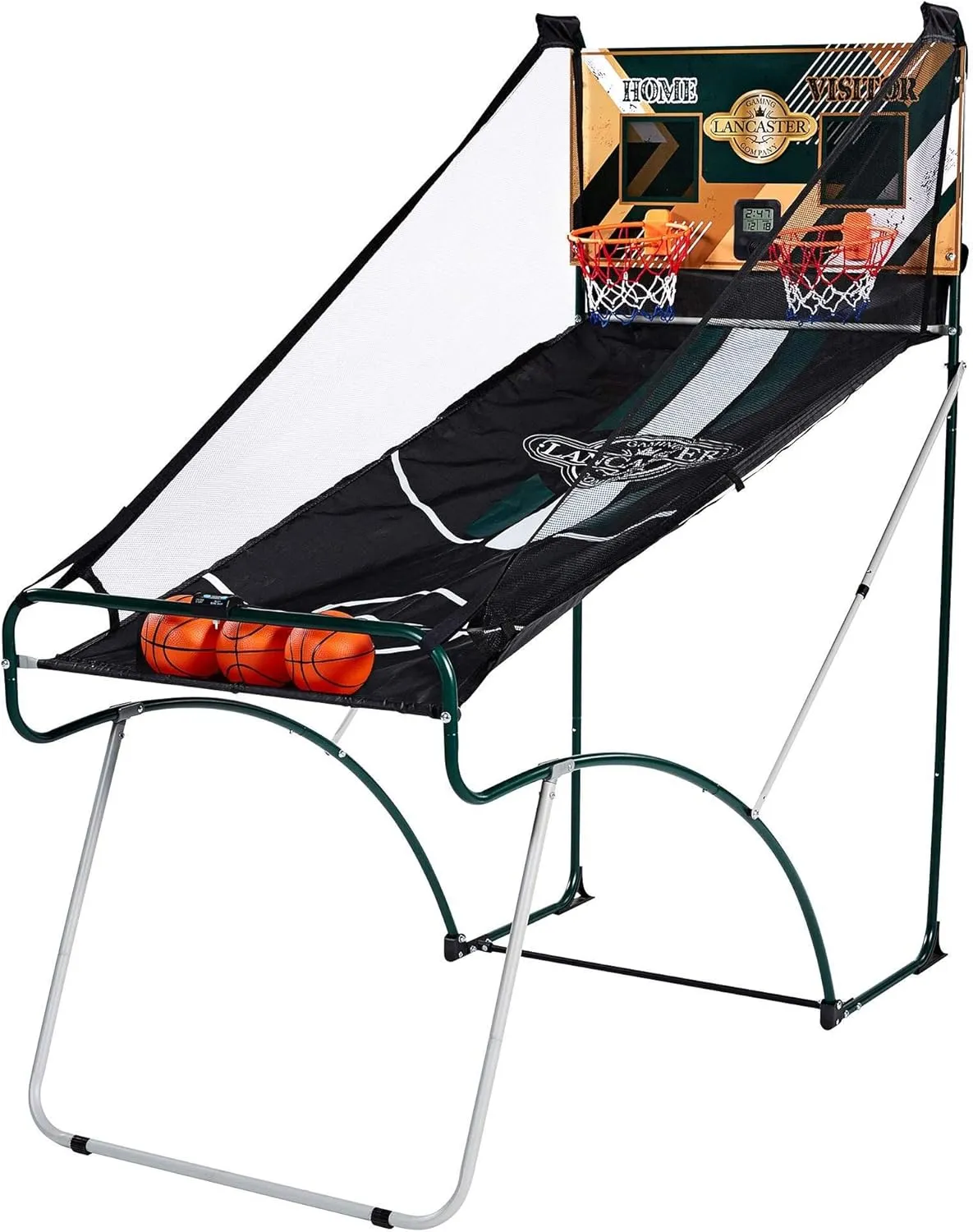 Lancaster Sports EZ Fold Basketball Arcade Game, Indoor 2 Player Dual Hoop Shot Challenge