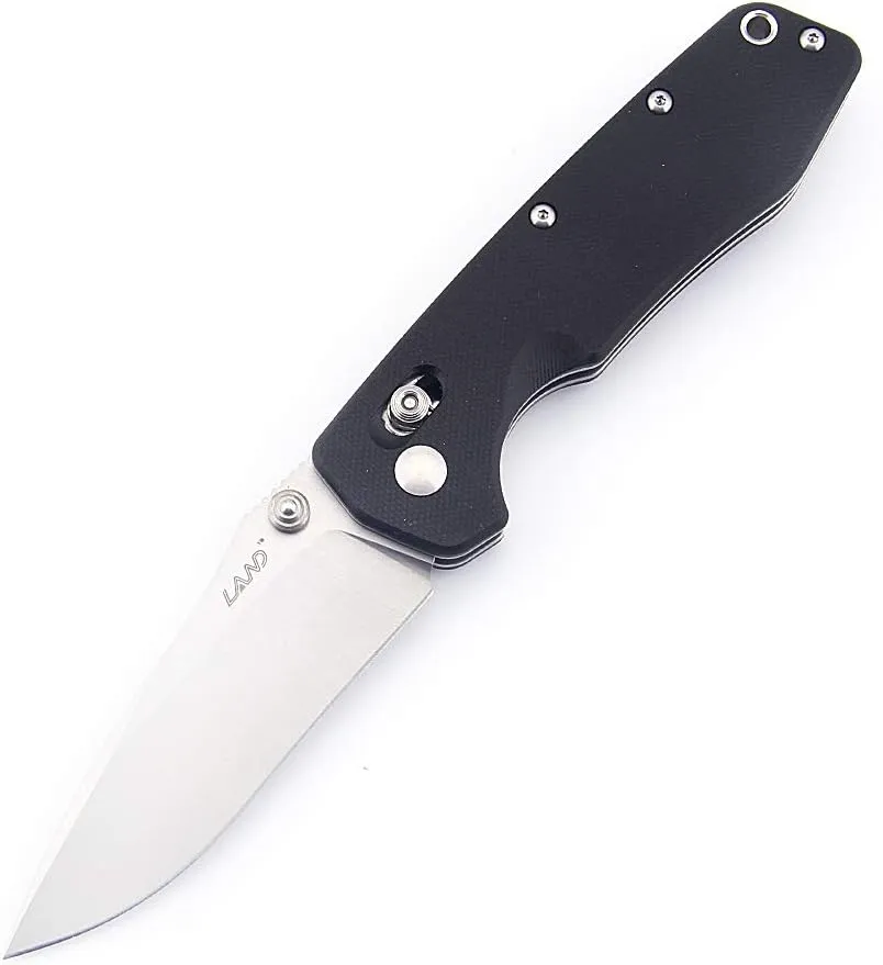 Land 961 962 Pocket Folding Knife Axis Lock 12C27 Sandvik Blade G10 Handle with Lanyard Hole Pocket Clip for Camping Hiking and Travel