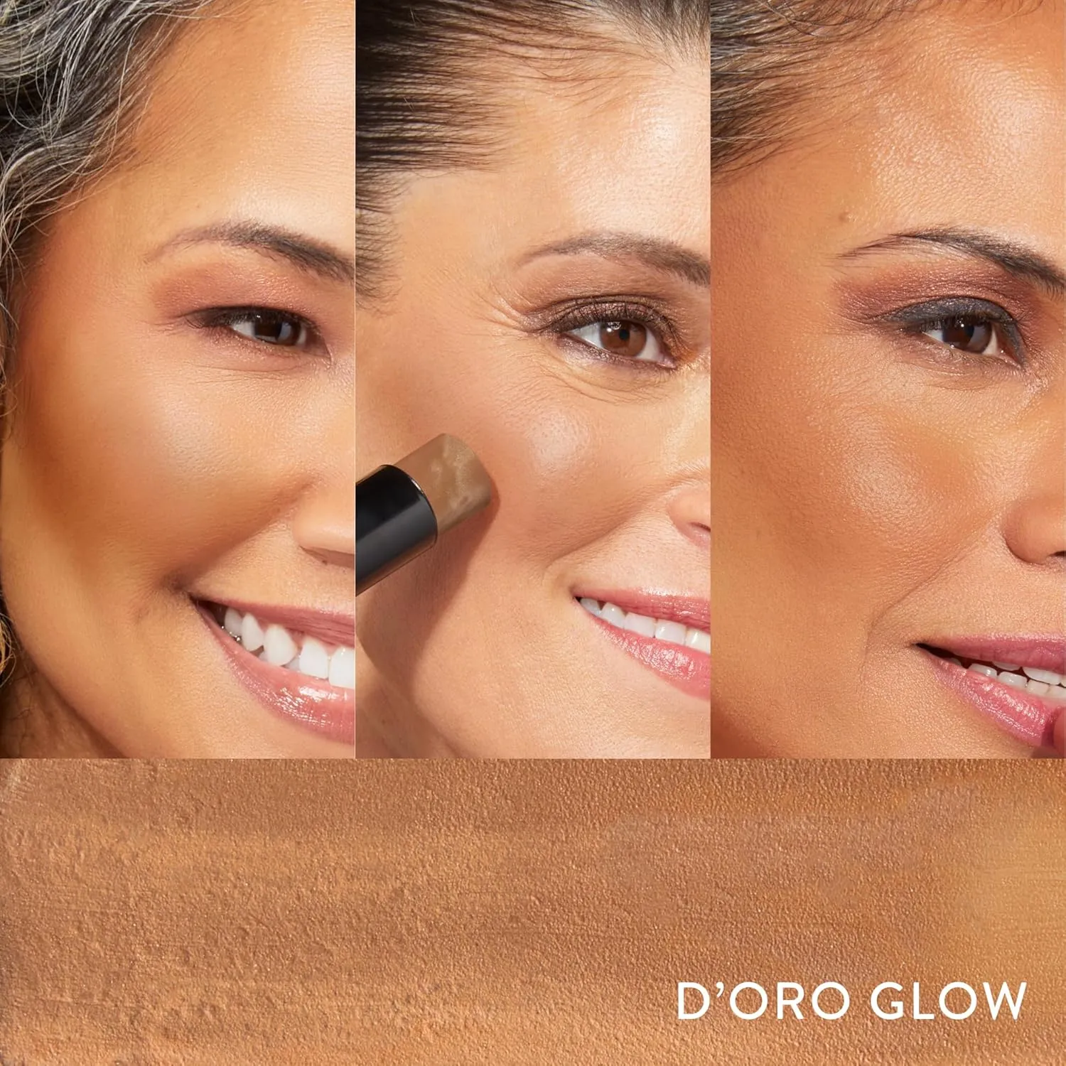 LAURA GELLER Italian Marble Bronzer Makeup Stick | Cream Finish Marbleized Contour for Natural Glow D'oro Glow