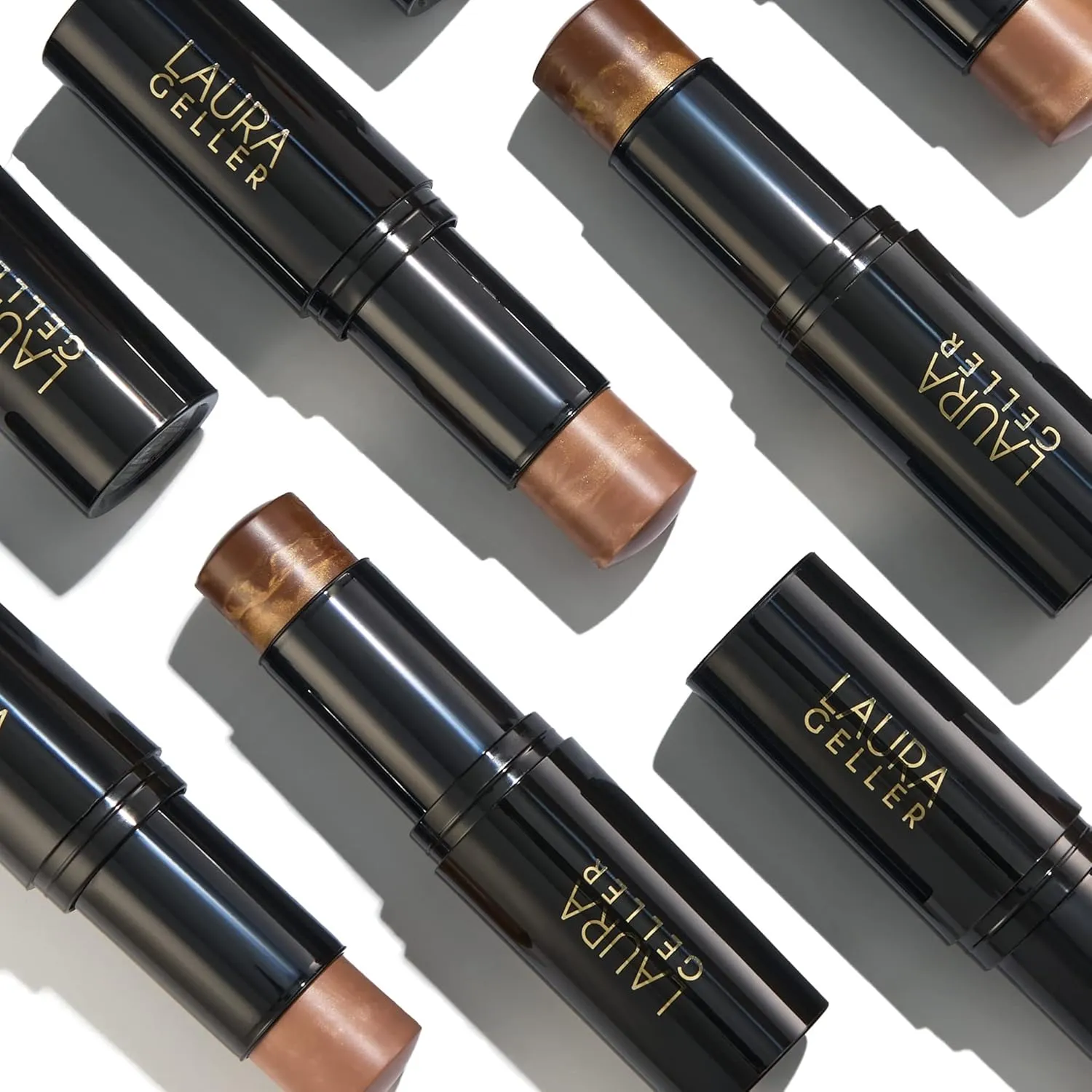 LAURA GELLER Italian Marble Bronzer Makeup Stick | Cream Finish Marbleized Contour for Natural Glow D'oro Glow