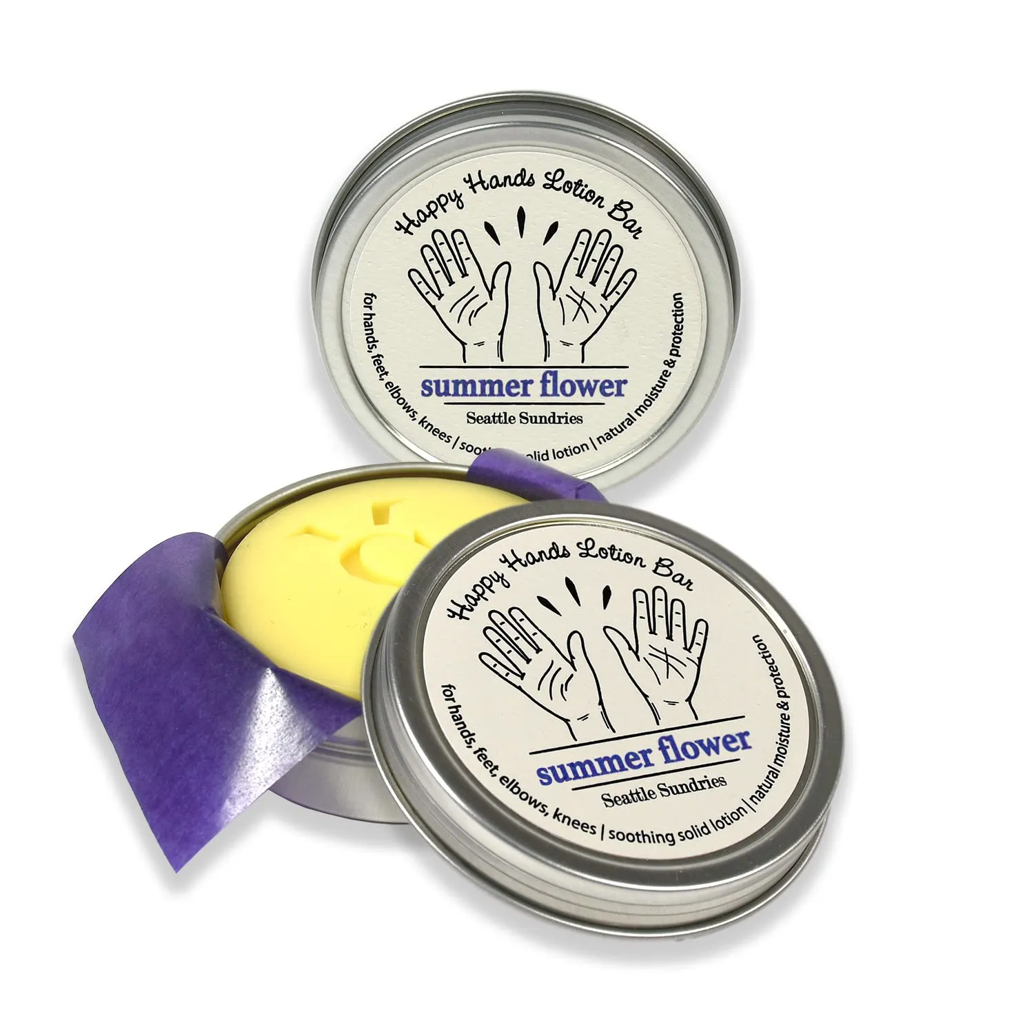 Lavender & Ylang Ylang Natural Solid Lotion Bars with Beeswax & Shea Butter 2x (1.15oz) in Travel Tns, Moisturize & Protect Skin - Lotion Set for Women from Seattle Sundries