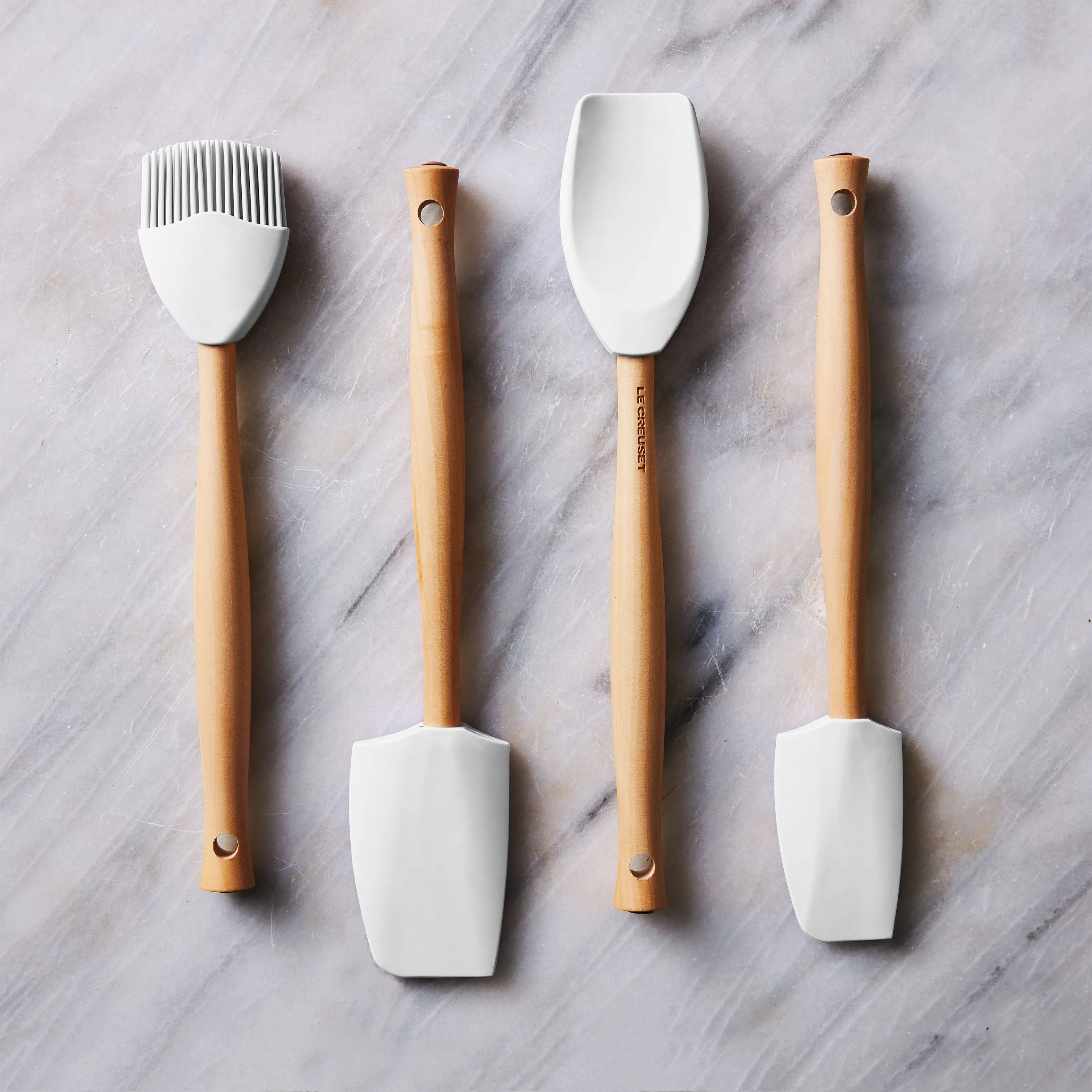 Le Creuset 5 Piece White Silicone Utensil Set