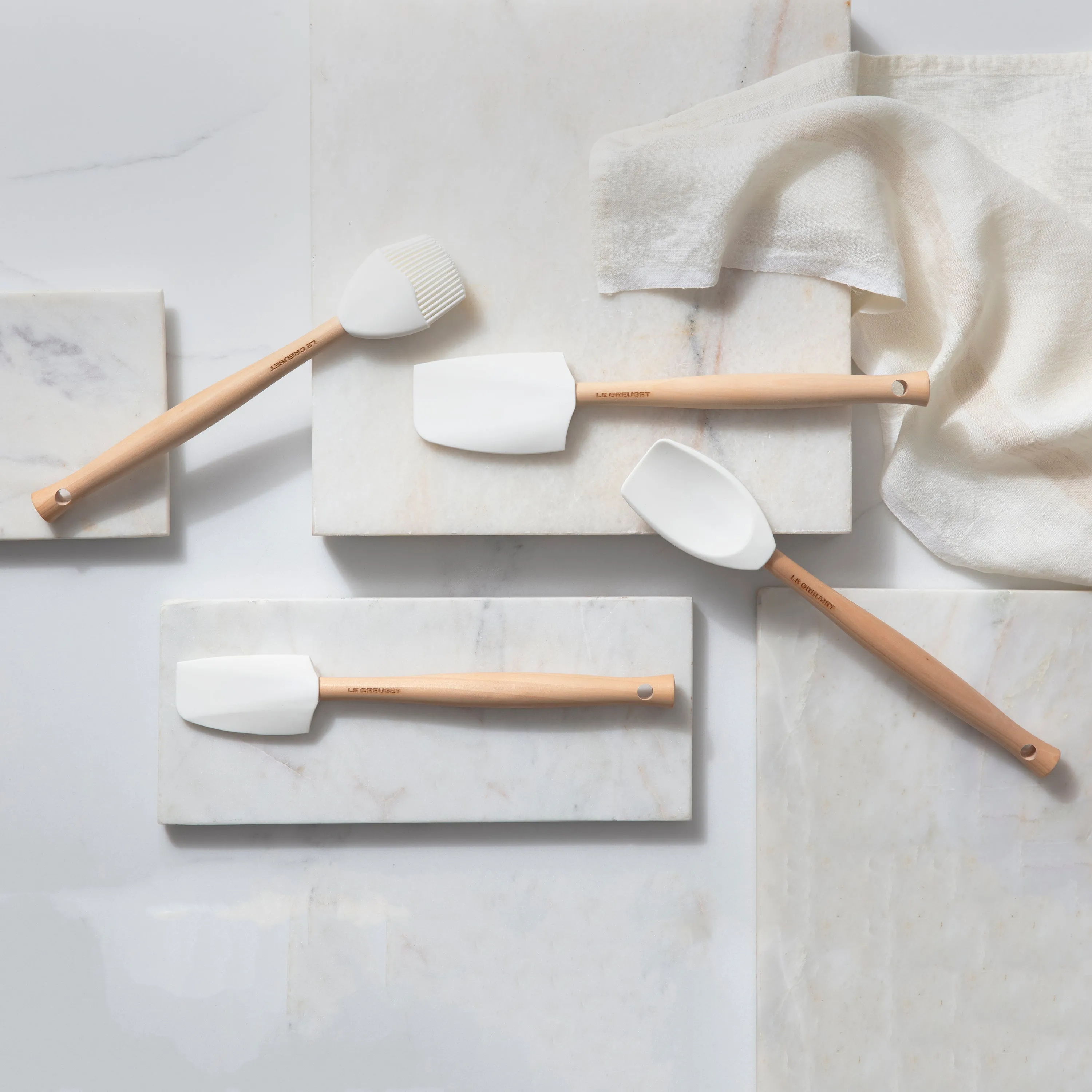 Le Creuset 5 Piece White Silicone Utensil Set