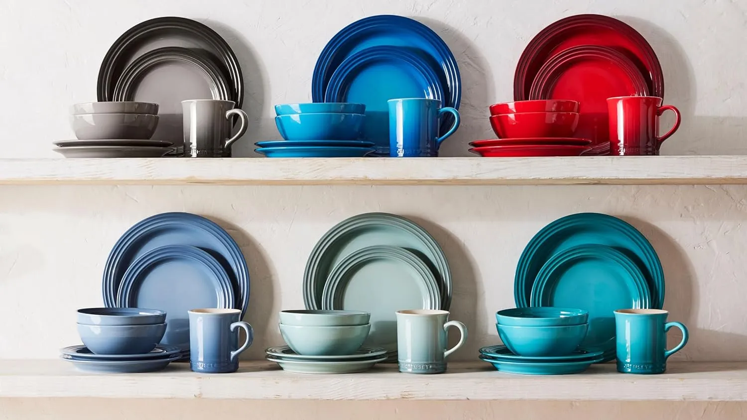 Le Creuset Stoneware Dinnerware Set, 16 pc., Sea Salt