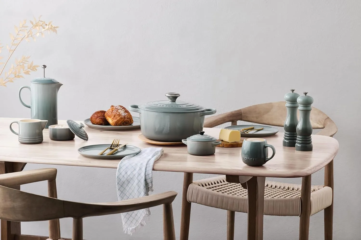 Le Creuset Stoneware Signature, Sea Salt Cream & Sugar Set, Cream: 300 ml, Sugar: 8oz