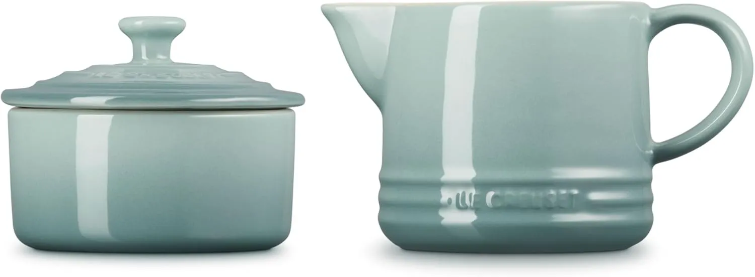 Le Creuset Stoneware Signature, Sea Salt Cream & Sugar Set, Cream: 300 ml, Sugar: 8oz