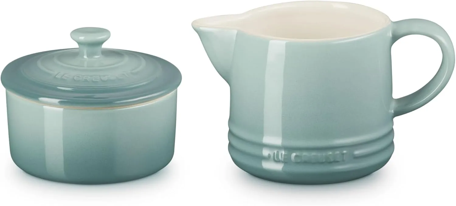 Le Creuset Stoneware Signature, Sea Salt Cream & Sugar Set, Cream: 300 ml, Sugar: 8oz