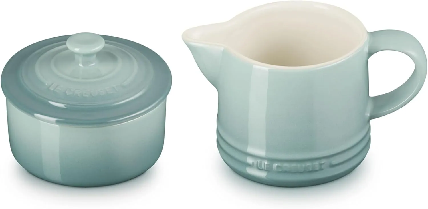 Le Creuset Stoneware Signature, Sea Salt Cream & Sugar Set, Cream: 300 ml, Sugar: 8oz