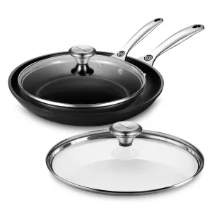 Le Creuset Toughened Nonstick Pro 8 & 10" Skillet Set with Lids