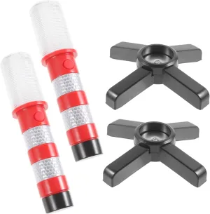LED Car Safety Light Magnet Base Road Emergency Flashing Traffic Glow Stick Set