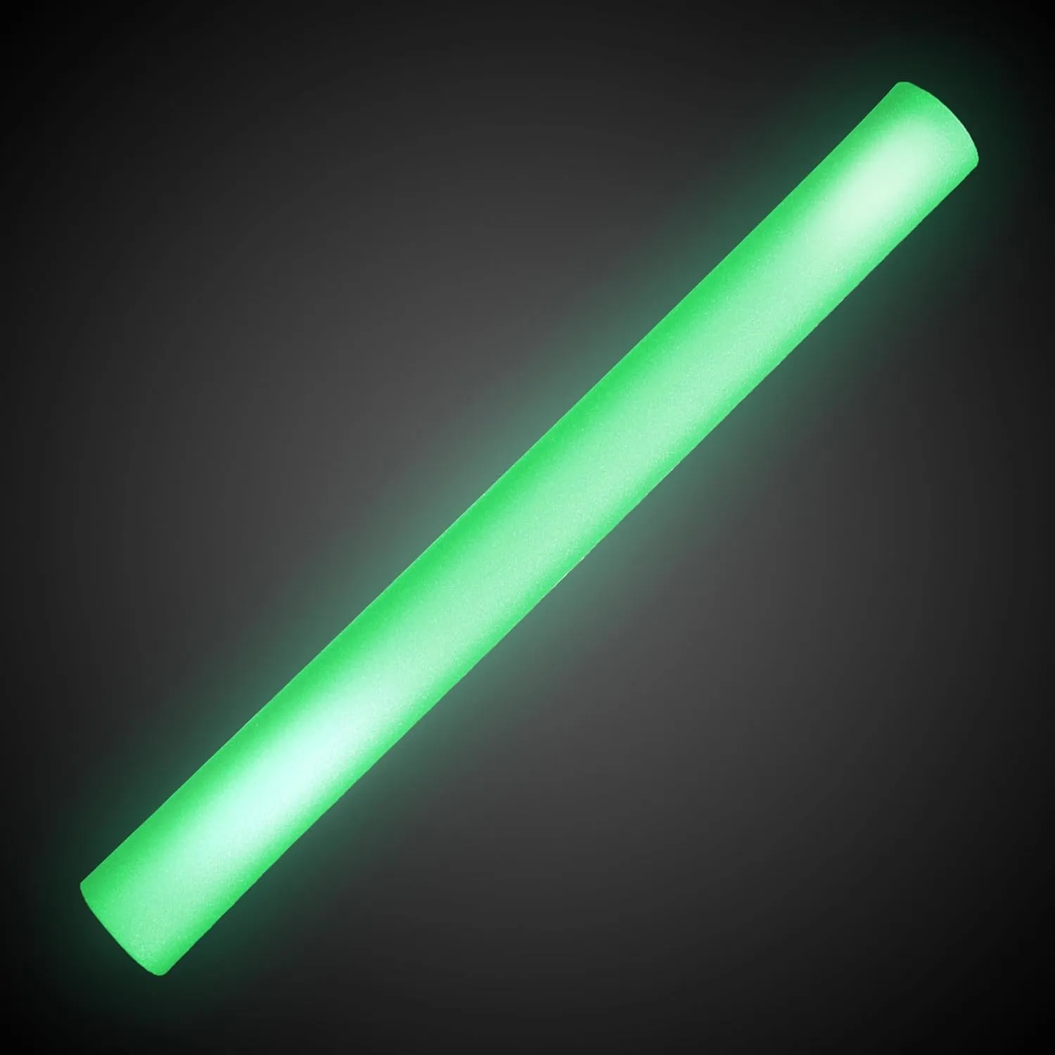 LED Foam Sticks - 12 Pack, 16-Inch, 3 Light-Up Modes for Mardi Gras & St Patricks Day (Green)