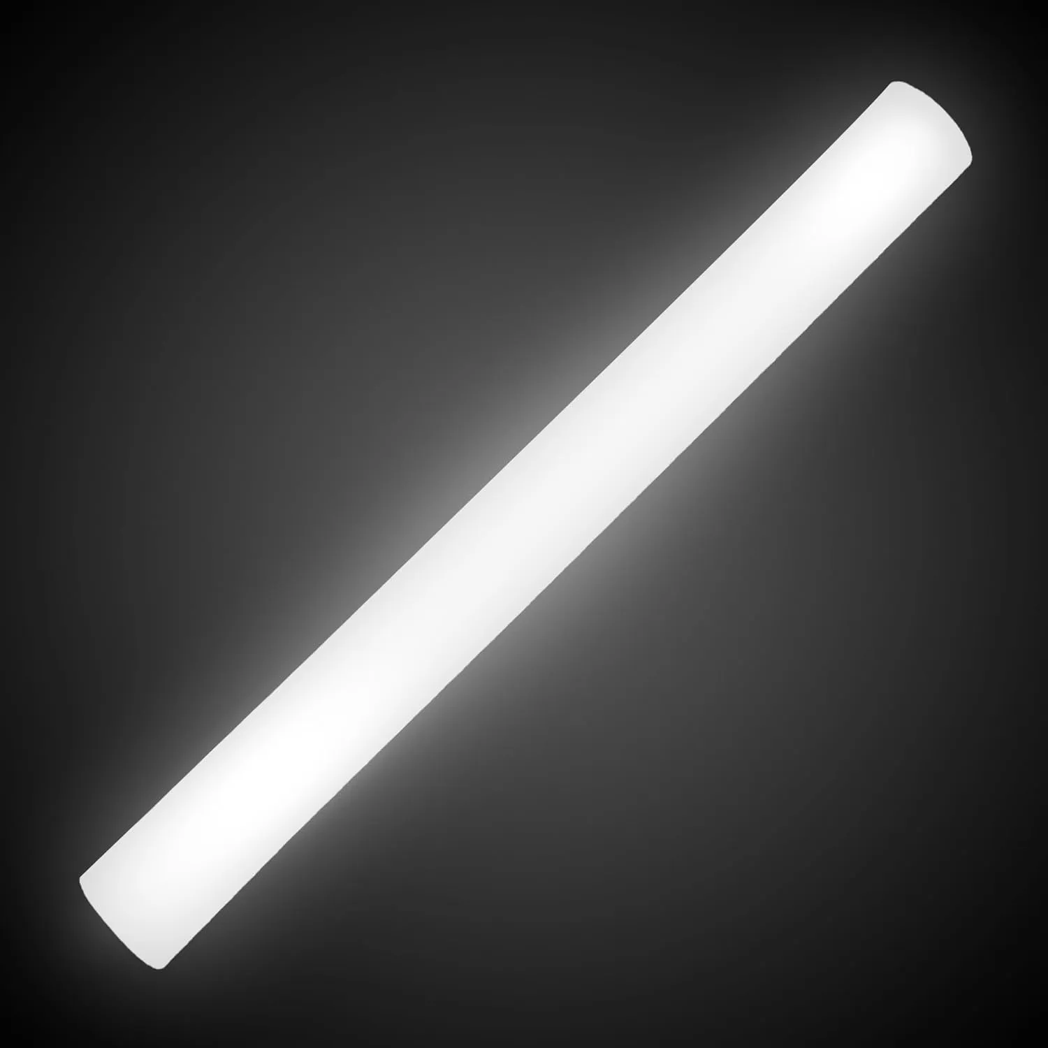 LED Foam Sticks - 12 Pack, 16-Inch, 3 Light-Up Modes For Mardi Gras & St Patricks Day (White)