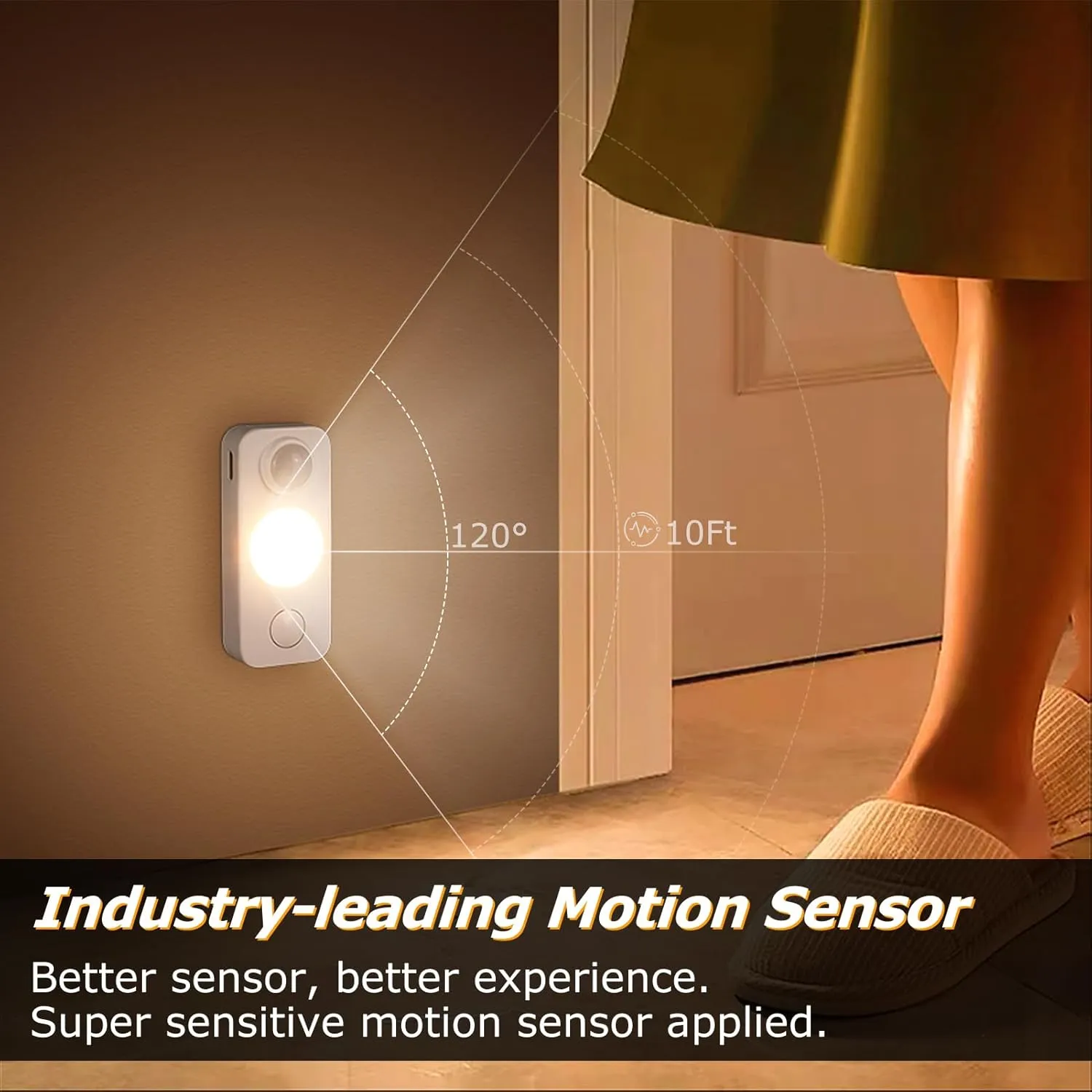 LED Motion Sensor Puck Lights, Rechargeable Cabinet Lights, Stick on Wireless LED Night Light for Closet, Drawer, Shelf, Under Cabinet, Warm White 6Pack, USB Charging Cord Included