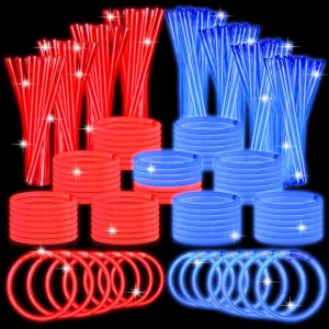 Lenwen 1000 Pcs Glow Sticks Bulk 8 Inch Glow Bracelets Glow in the Dark Light up Sticks with Connectors for Neon Birthday Party Favors Supplies Decorations