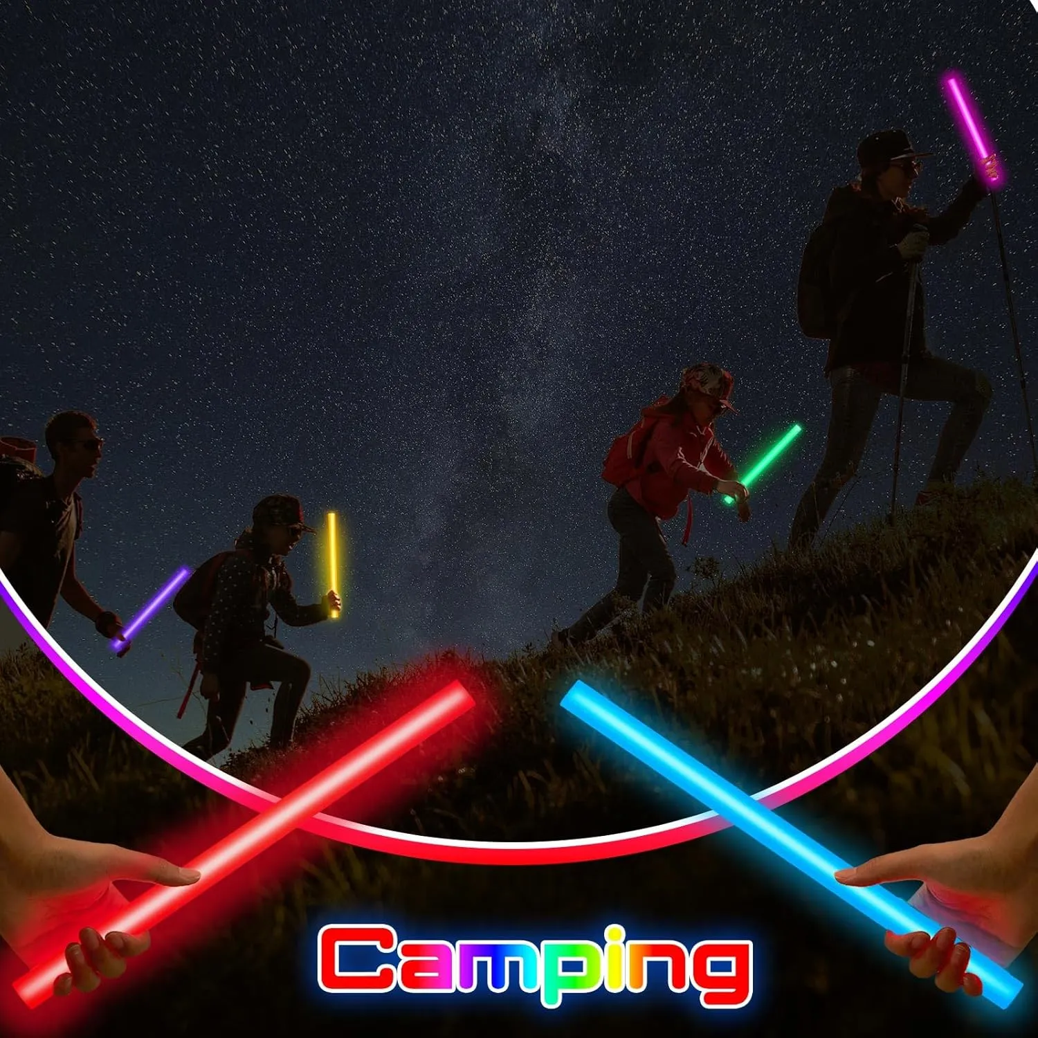 Lewtemi 10 Pcs 14 Inch Large Glow Sticks Christmas Jumbo Sticks Big Glow Stick Giant Light Stick Emergency Light Stick for Camping Accessories, Survival Kit