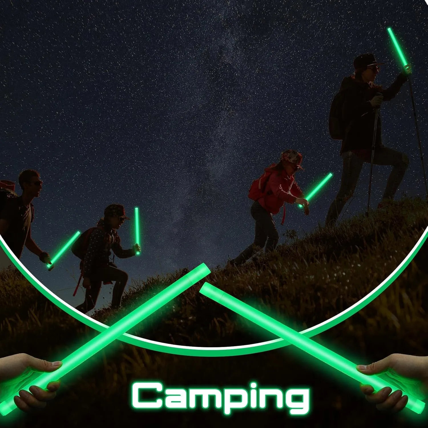 Lewtemi 10 Pcs 14 Inch Large Glow Sticks Christmas Jumbo Sticks Big Glow Stick Giant Light Stick Emergency Light Stick for Camping Accessories, Survival Kit