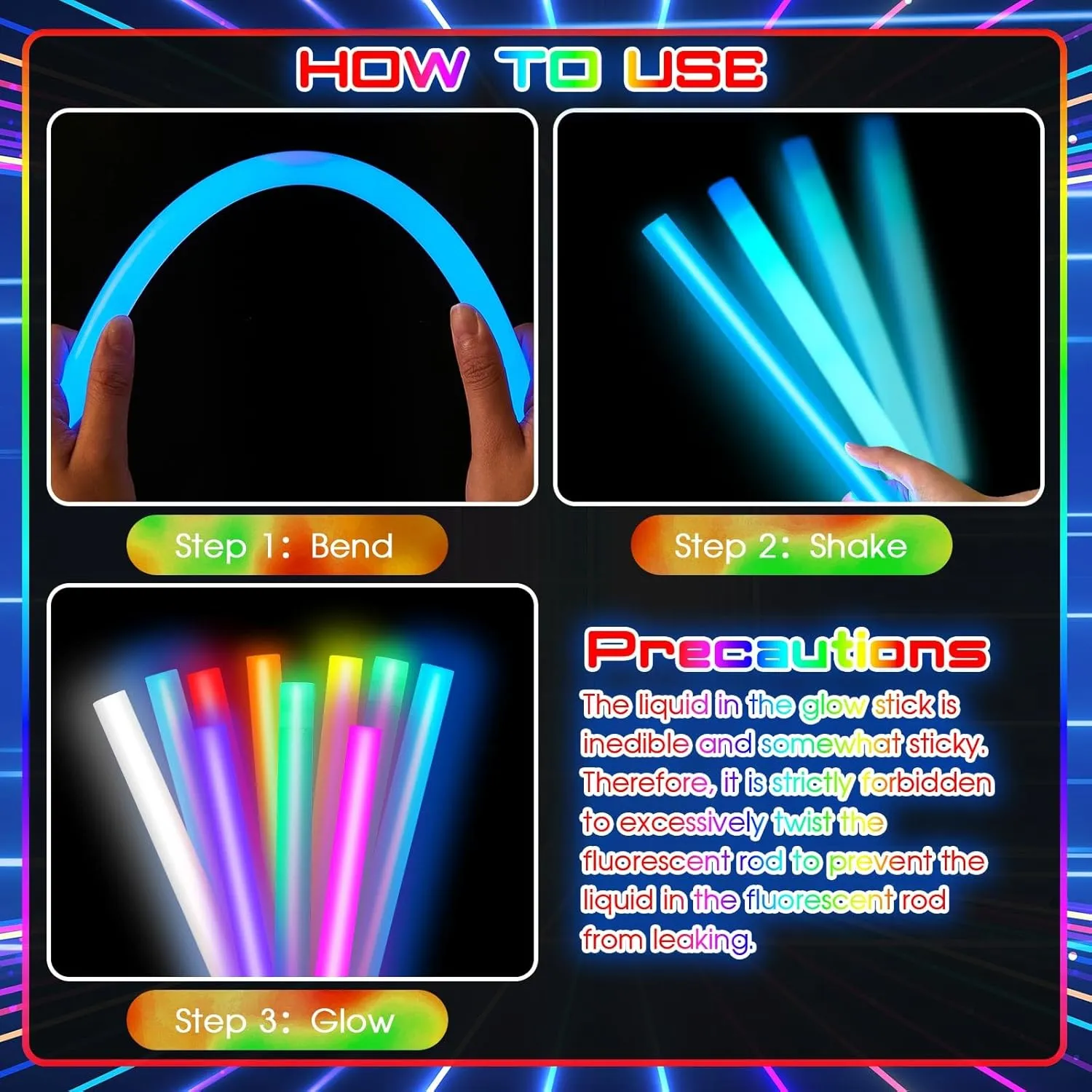 Lewtemi 10 Pcs 14 Inch Large Glow Sticks Christmas Jumbo Sticks Big Glow Stick Giant Light Stick Emergency Light Stick for Camping Accessories, Survival Kit