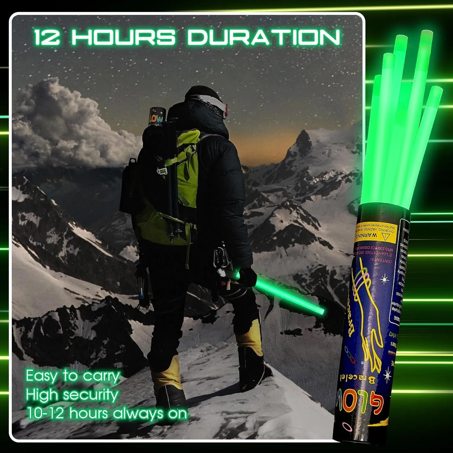 Lewtemi 10 Pcs 14 Inch Large Glow Sticks Christmas Jumbo Sticks Big Glow Stick Giant Light Stick Emergency Light Stick for Camping Accessories, Survival Kit