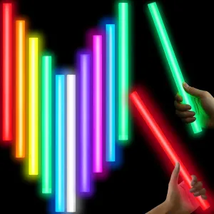 Lewtemi 10 Pcs 14 Inch Large Glow Sticks Christmas Jumbo Sticks Big Glow Stick Giant Light Stick Emergency Light Stick for Camping Accessories, Survival Kit