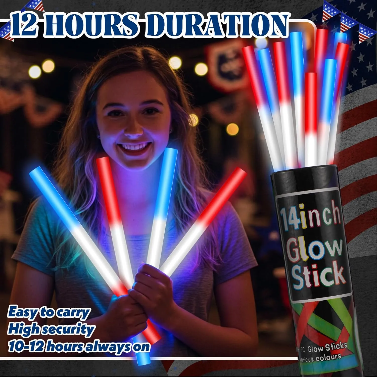 Lewtemi 10 Pcs 14 Inch Large Glow Sticks Christmas Jumbo Sticks Big Glow Stick Giant Light Stick Emergency Light Stick for Camping Accessories, Survival Kit