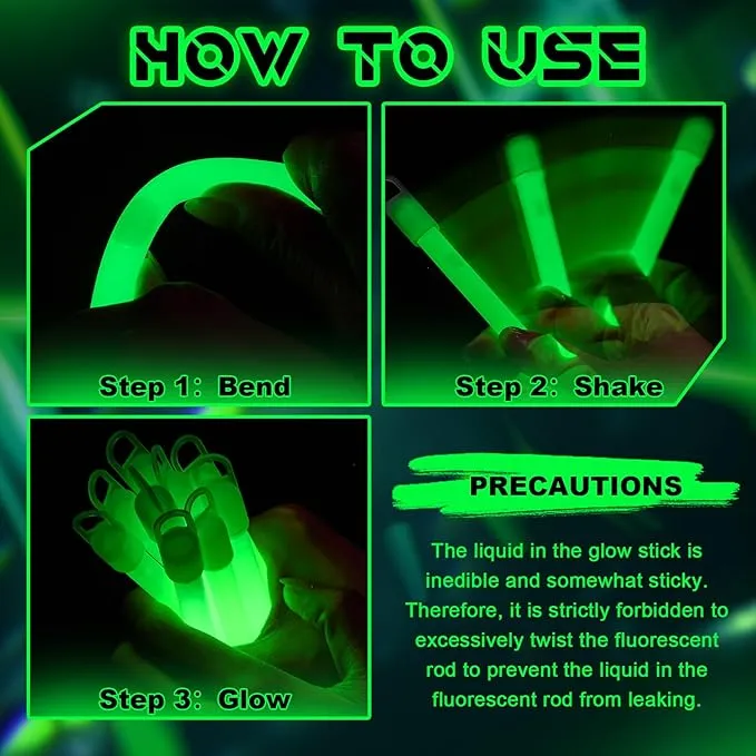Lewtemi 100 Pack 4'' Halloween Glow Sticks Bulk Light Sticks with Lanyard Individually Wrapped Tactical Military Emergency Glow Stick Party Favors for Halloween, Camping, Hiking, Party