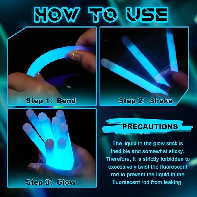 Lewtemi 100 Pack 4'' Halloween Glow Sticks Bulk Light Sticks with Lanyard Individually Wrapped Tactical Military Emergency Glow Stick Party Favors for Halloween, Camping, Hiking, Party