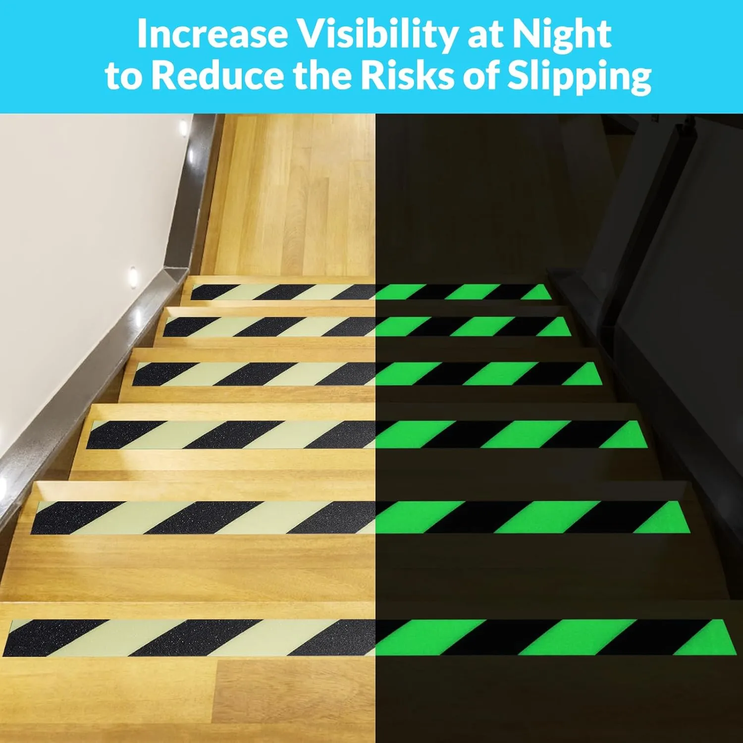 LifeGrip Anti Slip Tape, Glow in the Dark, 2” x 38Ft, Non-Slip Traction Waterproof Grip Tape, Indoor/Outdoor, Safety Non Skid Roll for Tubs, Boats, Stairs, Soft, Comfortable for Bare feet, Green/Black