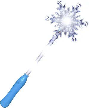 Light Up Snowflake Wand White LED Flashing Winter Magic Stick