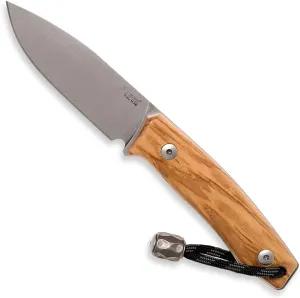 LionSTEEL M1 Bushcraft Fixed Blade Knife, M390 Sintered Steel Blade, Leather Sheath
