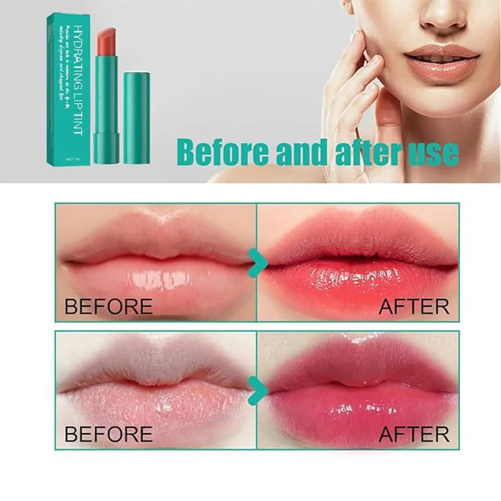 Lip Tint Hydrating, Thrives Sheer Strength Hydrating Lipstick, Natural Ingredients Powerful Moisturizing Lipstick, Strong Watery Tinted Lip Balm, Non-Sticky Cup Long-Lasting Lipgloss (D)