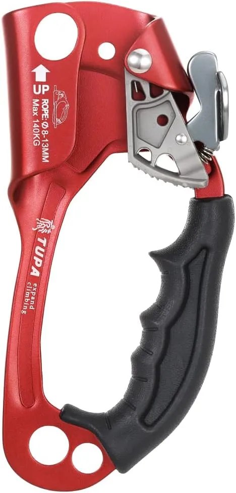 Lixada Climbing Hand Ascender 8-13mm Vertical Rope Access with Ergonomic Rubber Handle CE Certified Strong Rappelling Gear Equipment for Rock Climbing Tree Arborist, Rescue Caving