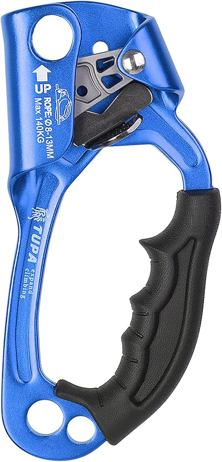 Lixada Climbing Hand Ascender 8-13mm Vertical Rope Access with Ergonomic Rubber Handle CE Certified Strong Rappelling Gear Equipment for Rock Climbing Tree Arborist, Rescue Caving