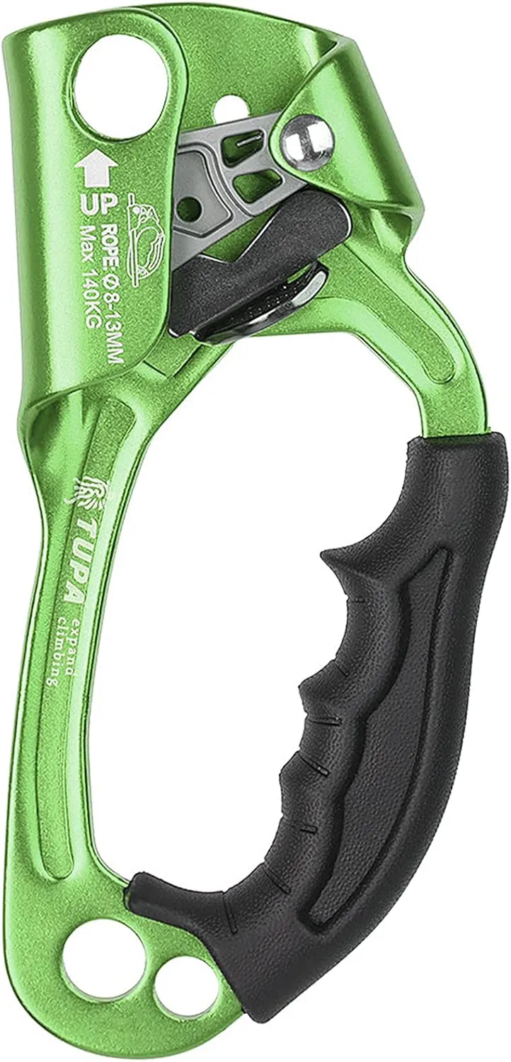 Lixada Climbing Hand Ascender 8-13mm Vertical Rope Access with Ergonomic Rubber Handle CE Certified Strong Rappelling Gear Equipment for Rock Climbing Tree Arborist, Rescue Caving