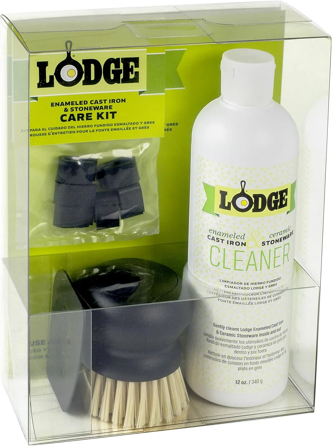 Lodge Enameled Cast Iron & Ceramic Stoneware Care Kit (Acrylic Box)
