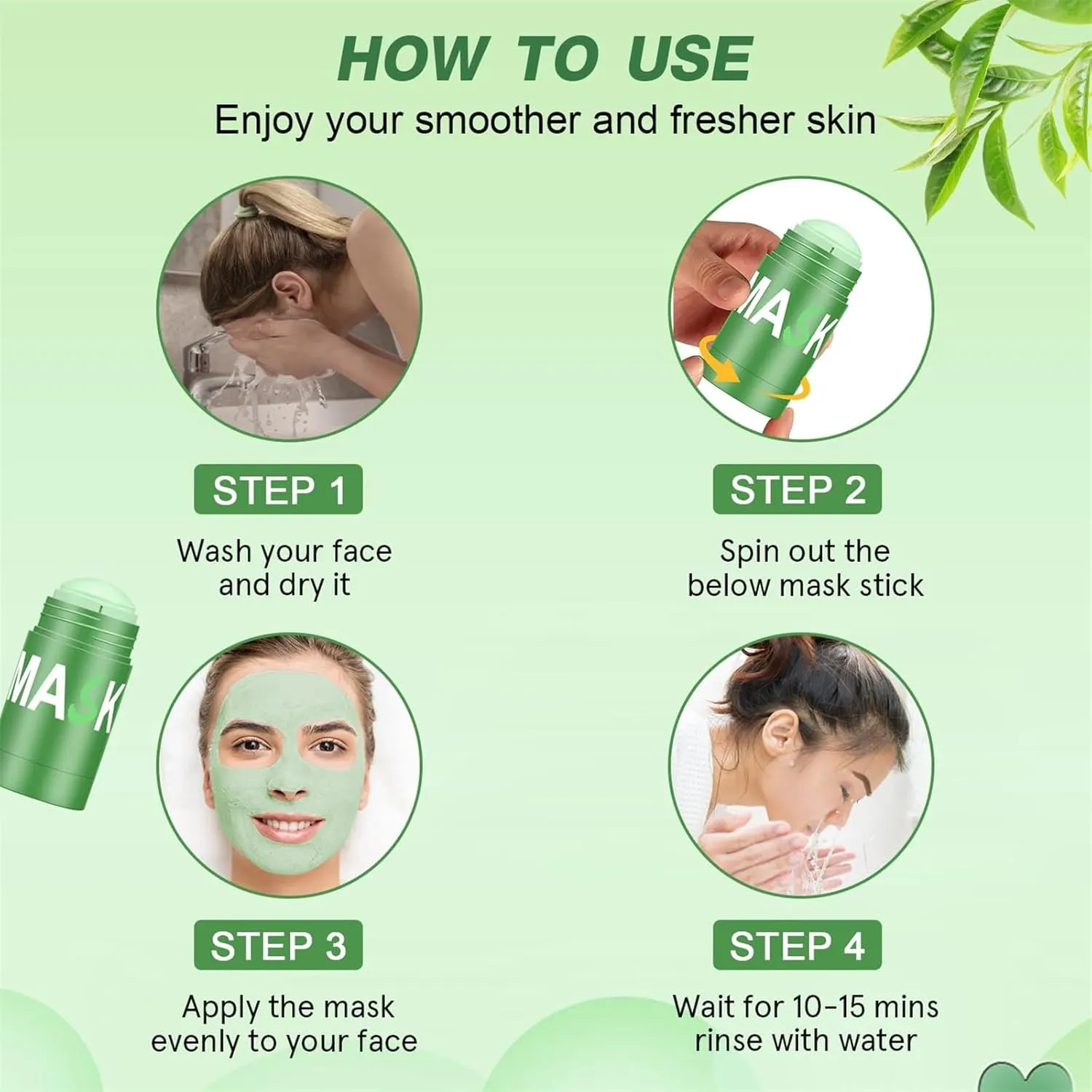 Lukcr Green Tea Mask, Dermaease Deep Cleanse Mask Stick, Green Teas Deep Cleanse Mask, Mask Stick for Pore Cleansing(Green tea   Green tea)
