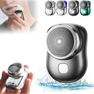 Lureza Shaver, Mini Portable Electric Shaver for Men, Pocket Size Washable Electronic Razor, IPX7 Waterproof Wet & Dry Face Razor, USB-C Rechargeable Micro Powerful Beard Trimmer for Travel (Black)
