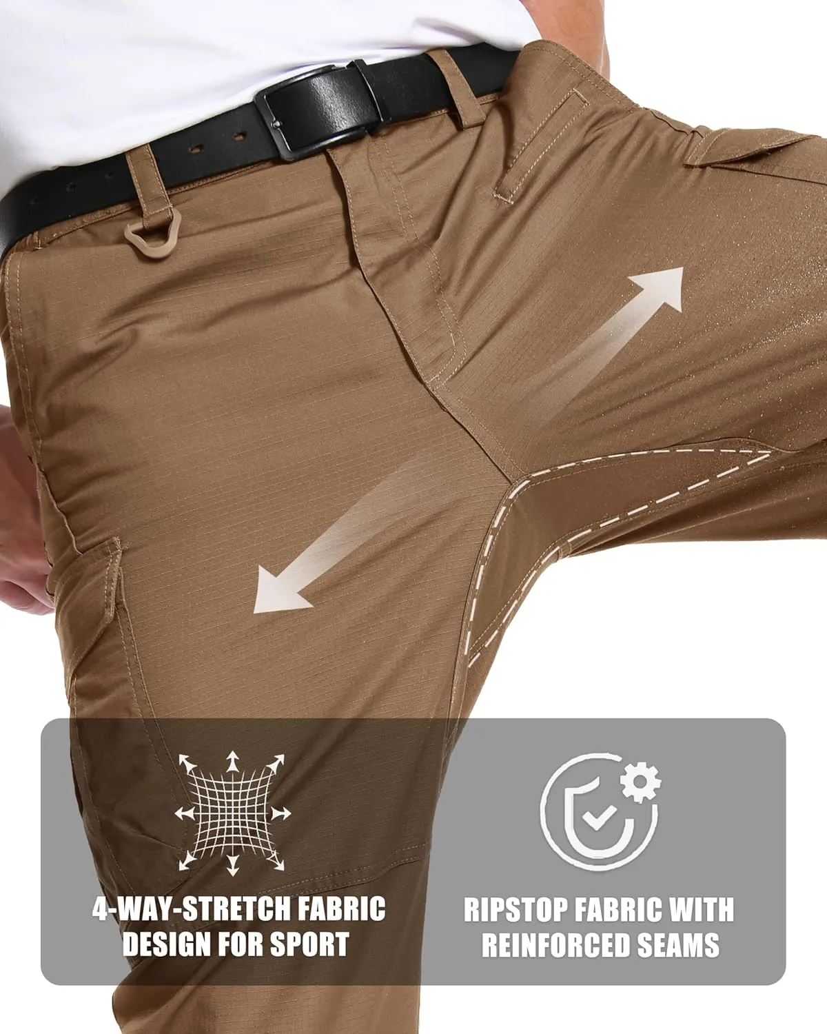 MAGCOMSEN Men's Tactical Pants 9 Pockets Ripstop, Water Repellent, Cargo Pants for Work, Hiking, Hunting(No Belt)